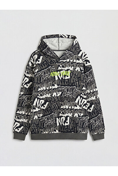 LC Waikiki سترة بييك نيو سيزون بغطاء رأس نيويورك مطبوع للأولاد