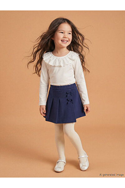 LC Waikiki M&B Collection Navy Blue Girls' Shorts Skirt and Pantyhose