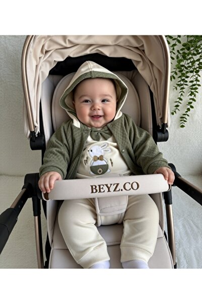Babyim Rabbit Embroidered 3-Piece Hoodie Set