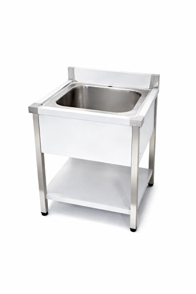 sc sonsesconcept Tek Evyeli Krom Çalışma Tezgahı, Paslanmaz , 60x60x85