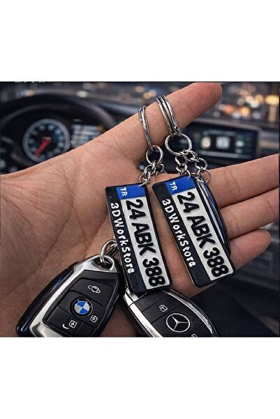 3dworkstore Kişiye Özel 3D Isim Yazılı Plaka Anahtarlık, Hediye Anahtarlık