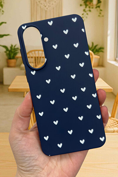 Vip Case Samsung Galaxy A37 Compatible Mini White Heart Patterned Silicone Sh...