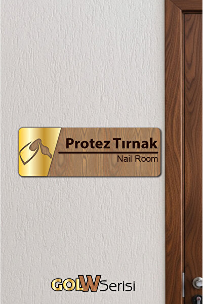 Yalıgraf Reklam Tabela GOLW Serisi - Gold Pleksi Detaylı Ahşap Ofis İsimliği ...