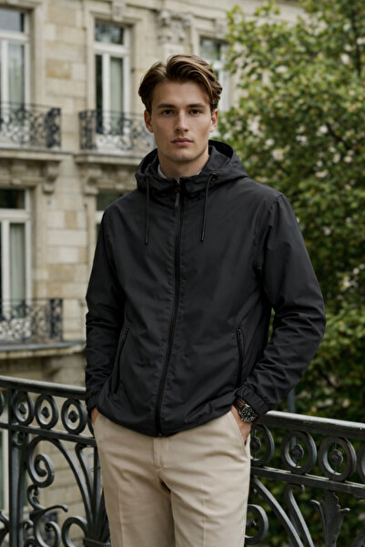 DAMGA JEANS Ανδρικό αδιάβροχο με επένδυση, καπνιστό, καθημερινό, premium casual