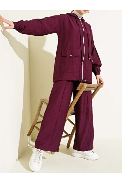 Burcia Hooded Double Bag Pocket Set with Two Pockets