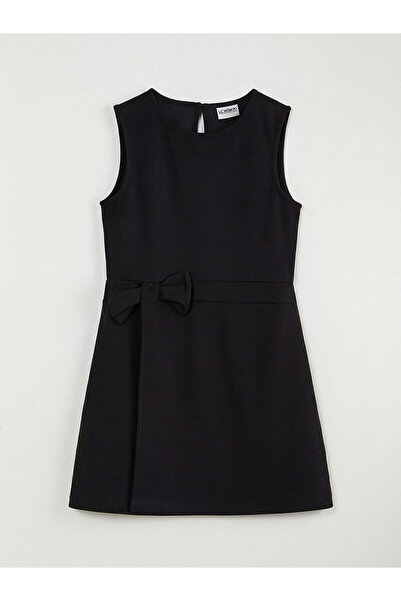 LC Waikiki Esse Collection Μαύρο Φόρεμα με Φιόγκο για Κορίτσια