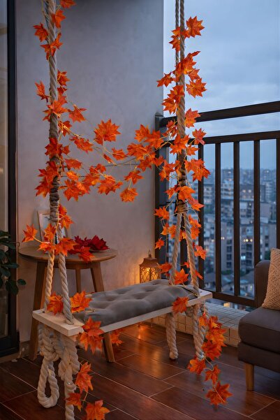 BUSERİSE Yapay Sonbahar Sarmaşık 5 Dal – Dekoratif Yapraklı Sarmaşık Dalı, Ev...