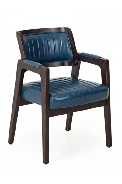 Meser Mobilya Beynem Lacivert Minderli Ahşap Hasırlı Ceviz Kollu Sandalye Ev ...