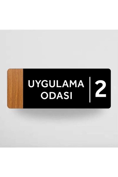 zafrakreklam Ofis Oda Kapı İsimliği Yönlendirme Tabelası 26X10CM SİYAH - CEVİ...