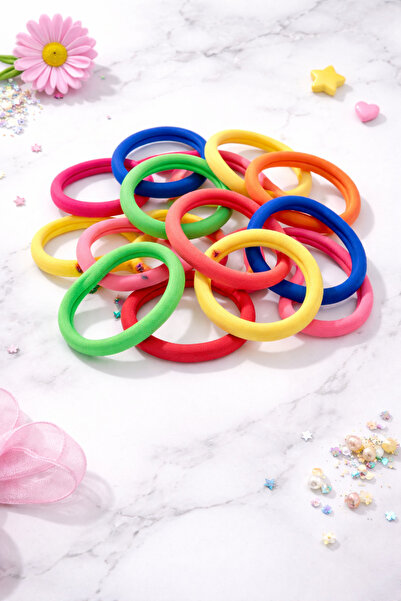 Srctech 12-Pack Neon Colors Medium Size Luxury Quality Towel Elastic Buckle -...