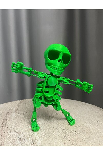 joybaskı Hareketli ve Kurmalı Dans Eden Mekanik Kuru Kafa İskelet Figür Oyuncak