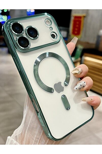 halkhouse iPhone 17 Pro Max Kılıf Kamera Lens Korumalı Magsafe Özellikli Esne...
