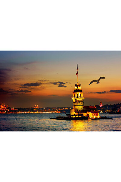 Aden DİJİTAL İSTANBUL MANZARA KIZ KULESİ DOĞA KANVAS TABLO