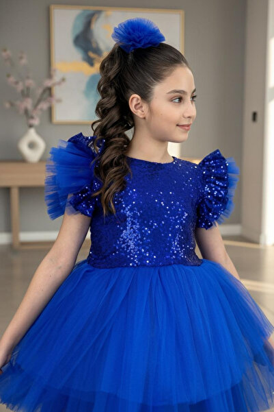 tny kids collection فستان بناتي مزين بالترتر مع ذيل