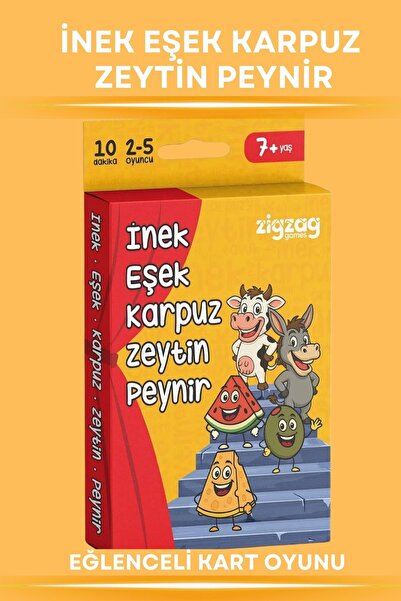 Gargamel İnek Eşek Karpuz Eğlenceli Kart Oyunu 2-5 Kişilik Refleks ve Parti O...