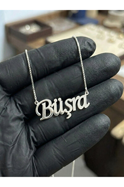 NİŞANTAŞI GÜMÜŞ 925 Ayar Gümüş Büşra İsimli Kolye- Kişiselleştirilebilir
