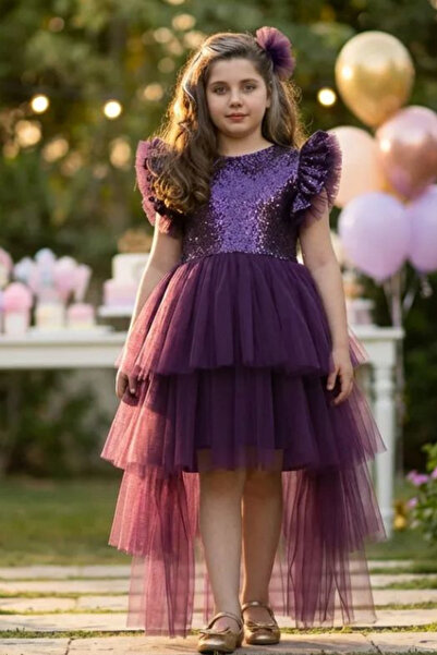tny kids collection Girls' Sequined Tutu Dress with Trail