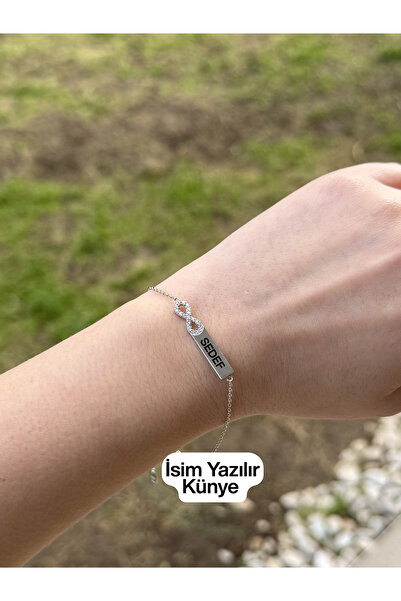 Amora Perla Jewelry 925 Ayar Gümüş Kişiye Özel İsim Yazılır Künye Bileklik – ...