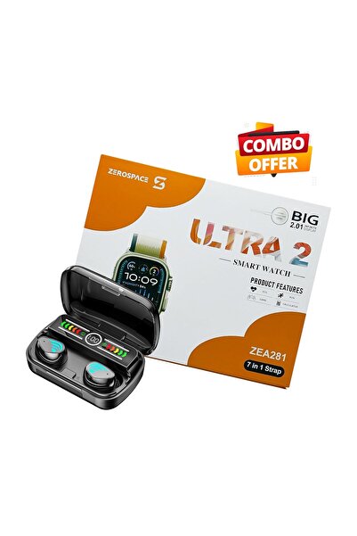 ZERO SPACE 2PC-1 PC Zerospace Ultra Smart Watch & 1 PC Earphone Combo