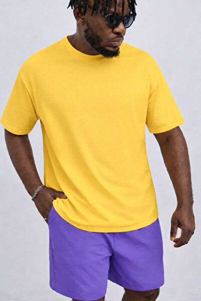 New Shine Solid Color Yellow Unisex T-Shirt