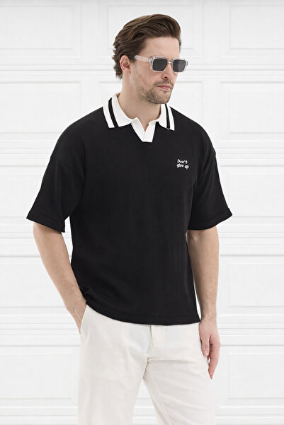 Delpino Polo Neck Knitwear Men's Cotton T-Shirt