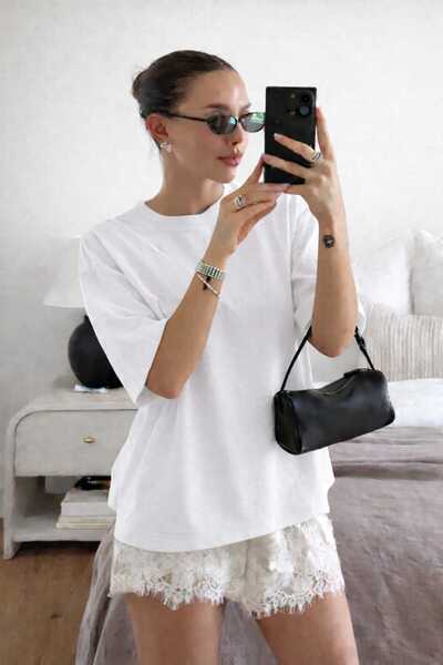 New Shine Solid Color White Unisex T-Shirt