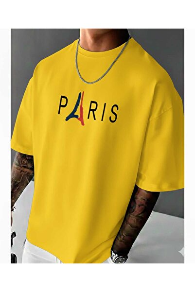 New Shine Paris Printed Yellow Unisex T-Shirt
