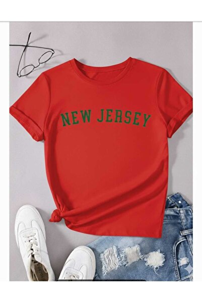 New Shine Tricou unisex roșu cu imprimeu New Jersey