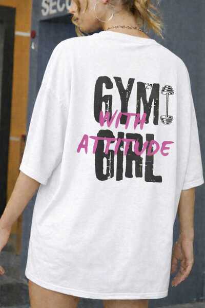 New Shine Gym Girl Printed White Unisex T-Shirt