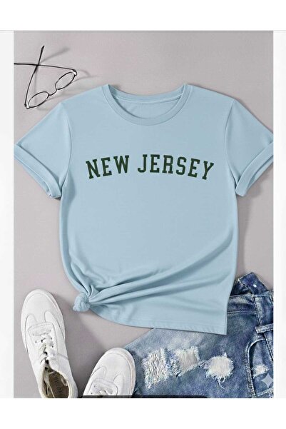 New Shine Μπλουζάκι Unisex με στάμπα New Jersey σε Baby Blue
