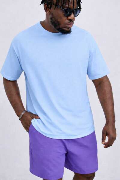 New Shine Tricou unisex de culoare uni, albastru bebeluș