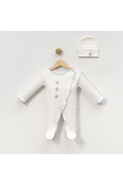 Bebly Kids 100% Cotton, 0-3 Months Crochet Star Baby Boy Romper