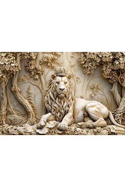 Aden DİJİTAL DEKORATİF ASLAN KANVAS TABLO