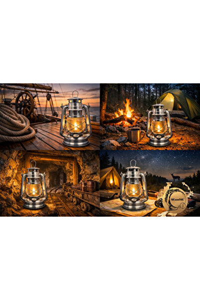 meandme Gemici Feneri Gaz Yağlı Kamp Lambası 4 Renk | Rüzgara Dayanıklı Nosta...