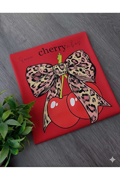 New Shine Tricou unisex roșu cu imprimeu Cherry Cherry