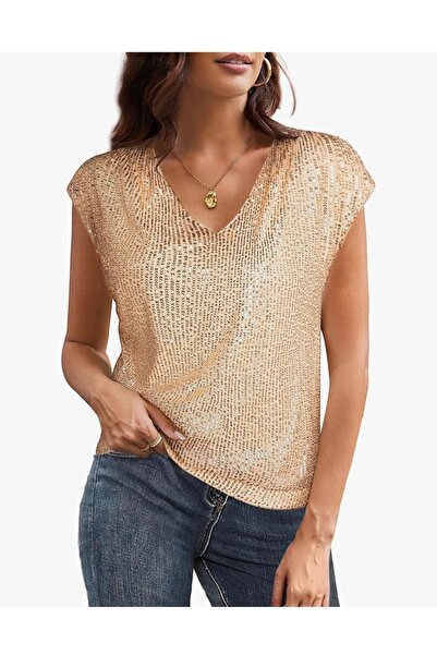 SuElo GOLD PUL PAYETLİ BLUZ