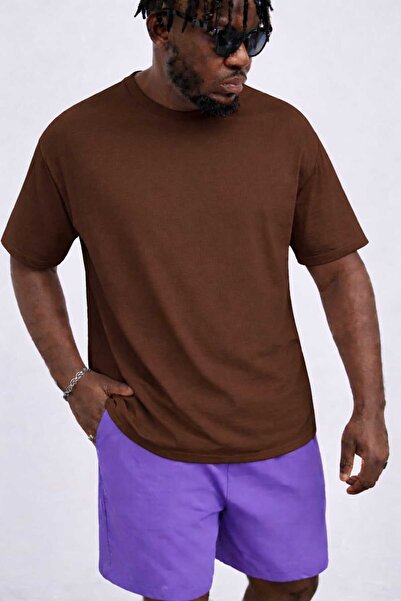 New Shine Solid Color Brown Unisex T-Shirt