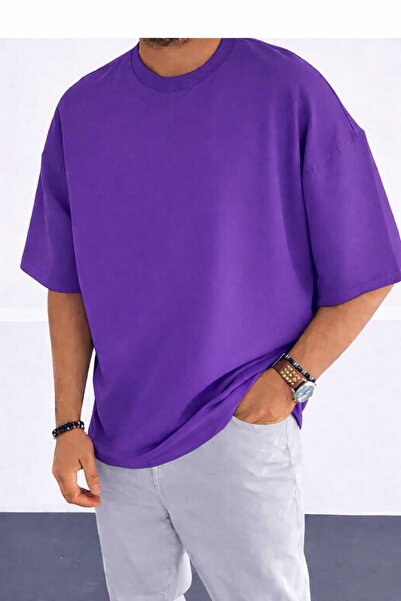 New Shine Μονόχρωμο Μωβ Unisex T-Shirt