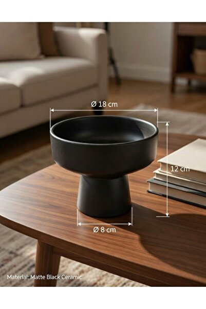 alreef geft Modern matte black ceramic decorative bowl
