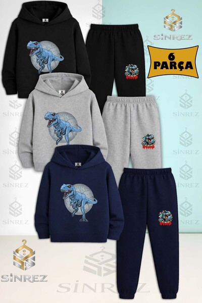 SİNREZ Set de trening cu glugă pentru copii, unisex, DINOZAUROAZUL ÎN CERCELU...