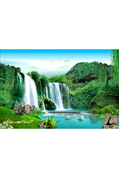 Aden DİJİTAL DOĞA MANZARA ŞELALE KANVAS TABLO