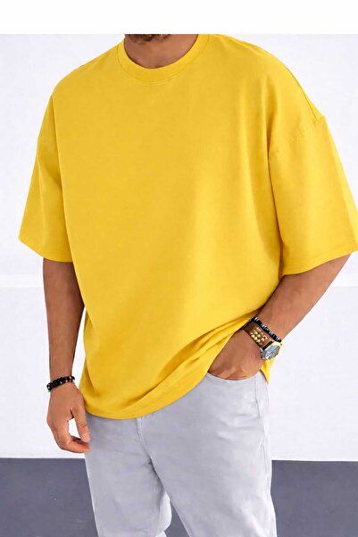 New Shine Solid Color Yellow Unisex T-Shirt