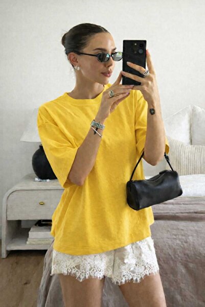 New Shine Solid Color Yellow Unisex T-Shirt