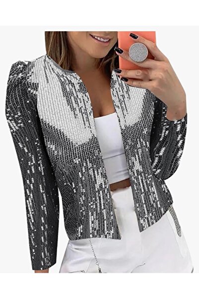 SuElo SİYAH PUL PAYETLİ CEKET