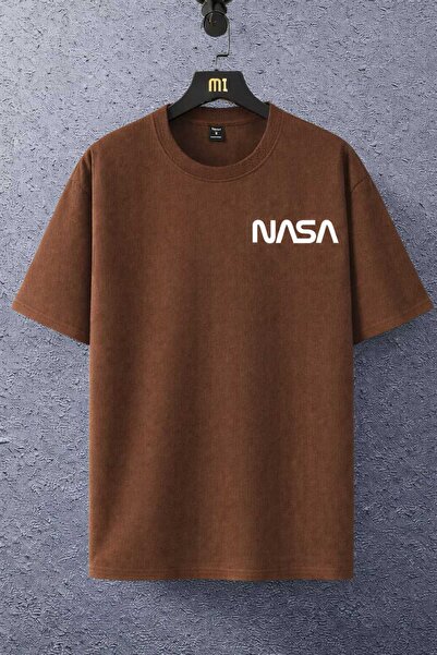 New Shine Nasa Printed Brown Unisex T-Shirt