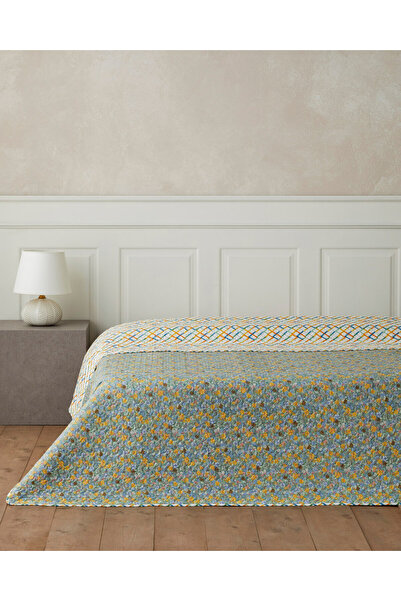 English Home Bloom Rhombus Çift Kişilik Çok Amaçlı Örtü 200x220 cm Yeşil
