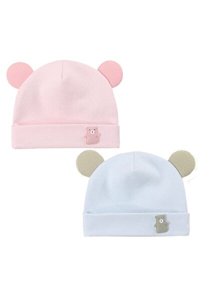 OEM 2 pcs baby hats, soft cotton, unisex, pink/blue