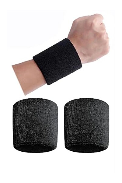 markentegra 2 Adet Siyah Sporcu Havlu El Bilekliği - Futbol, Basketbol, Tenis...