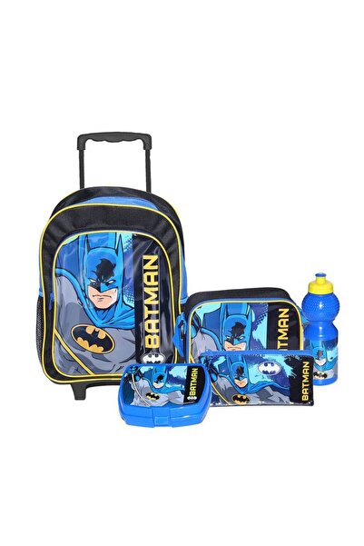 Generic Batman School Bag Set Trolley 5*1 Size 14