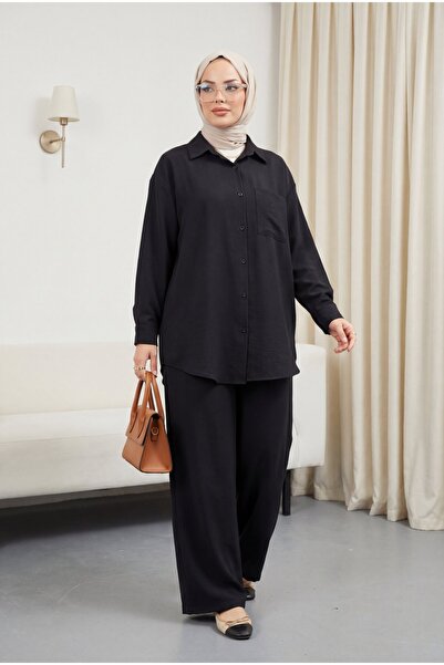 Modamorfo Сорочка з ґудзиками спереду та однією кишенею, брюки, модальний ком...